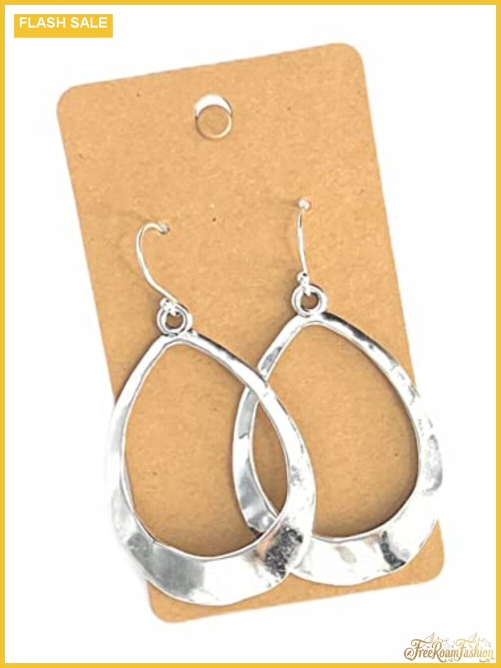 Sterling Silver Teardrop Hoop Earrings 2" Large Lightweight Boho